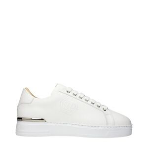 Philipp Plein White Leather Low Top Men's Sneakers